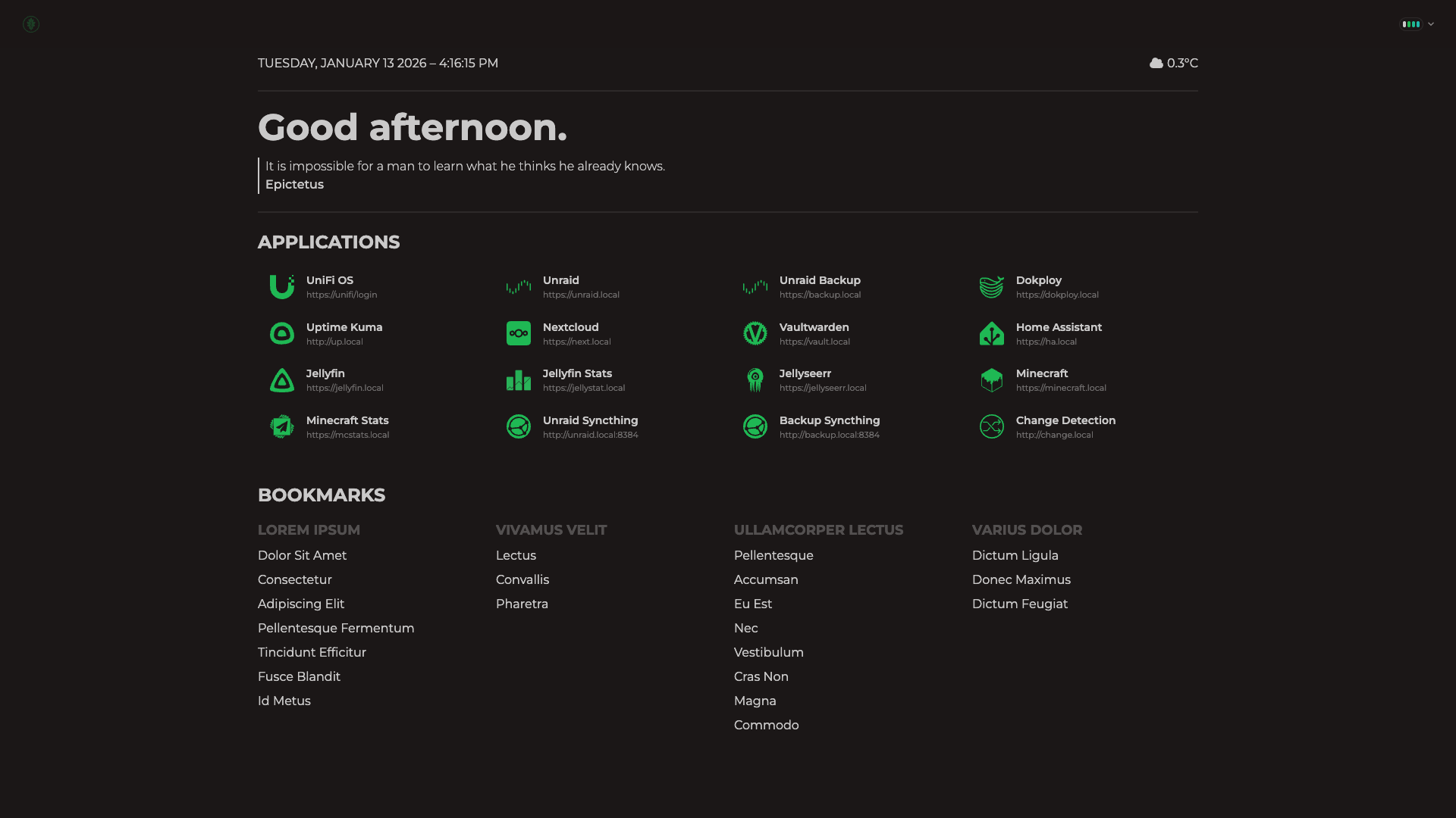 Default Homepage