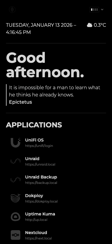 Black Homepage