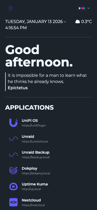 Dark Homepage