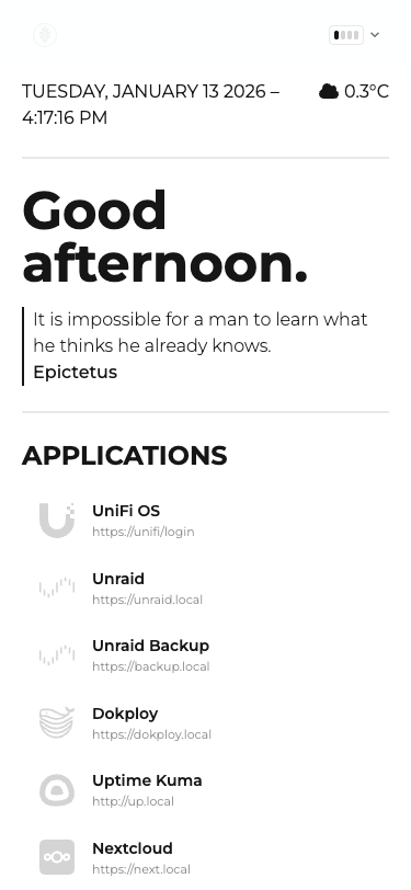 Wireframe Homepage