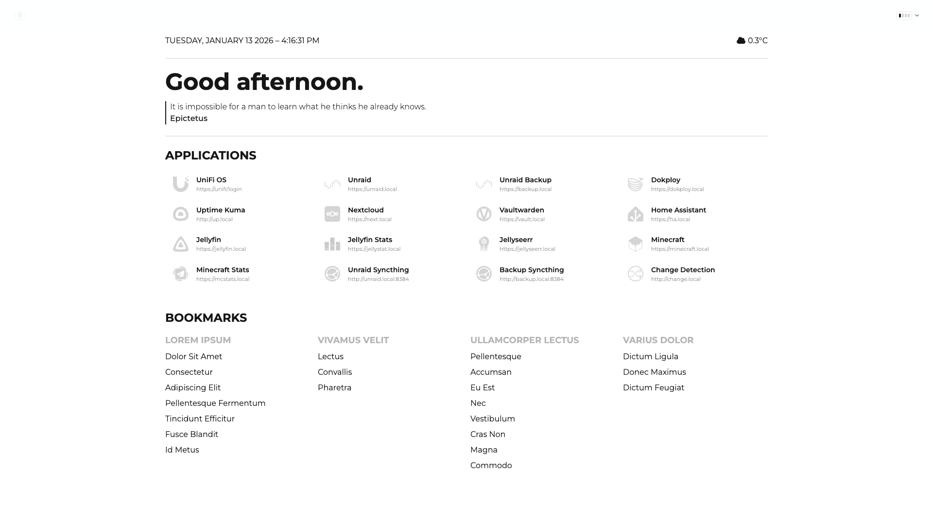 Wireframe Homepage