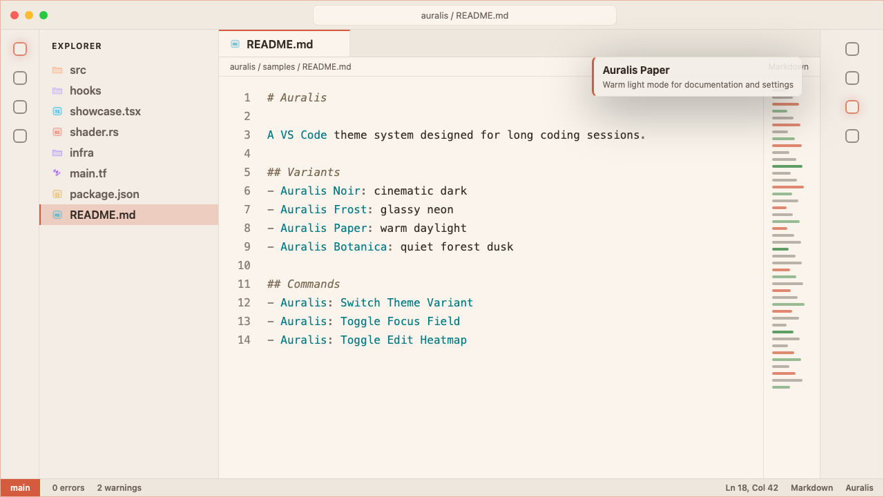 Auralis Paper Markdown preview