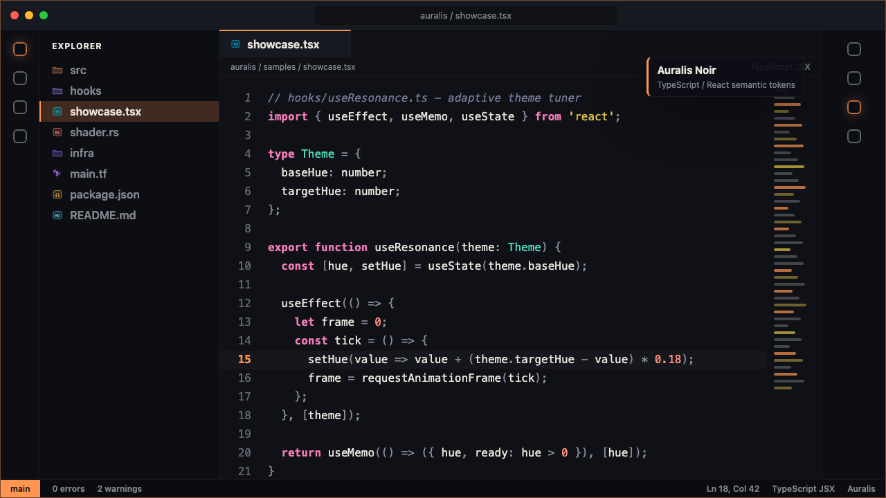 Auralis Noir TypeScript preview