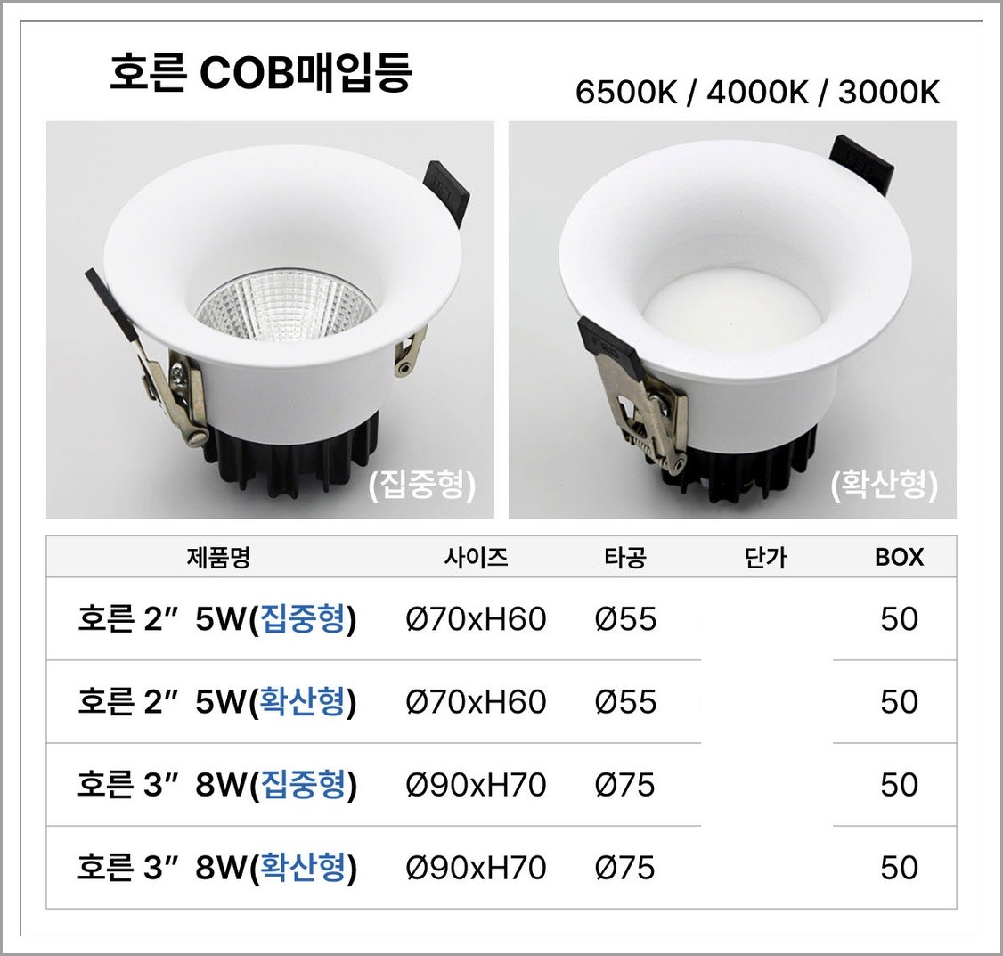호흔 COB매입등