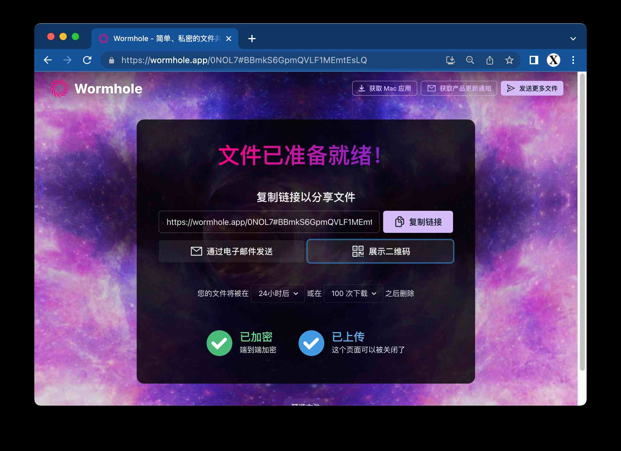 Wormhole - 简单、私密的文件共享