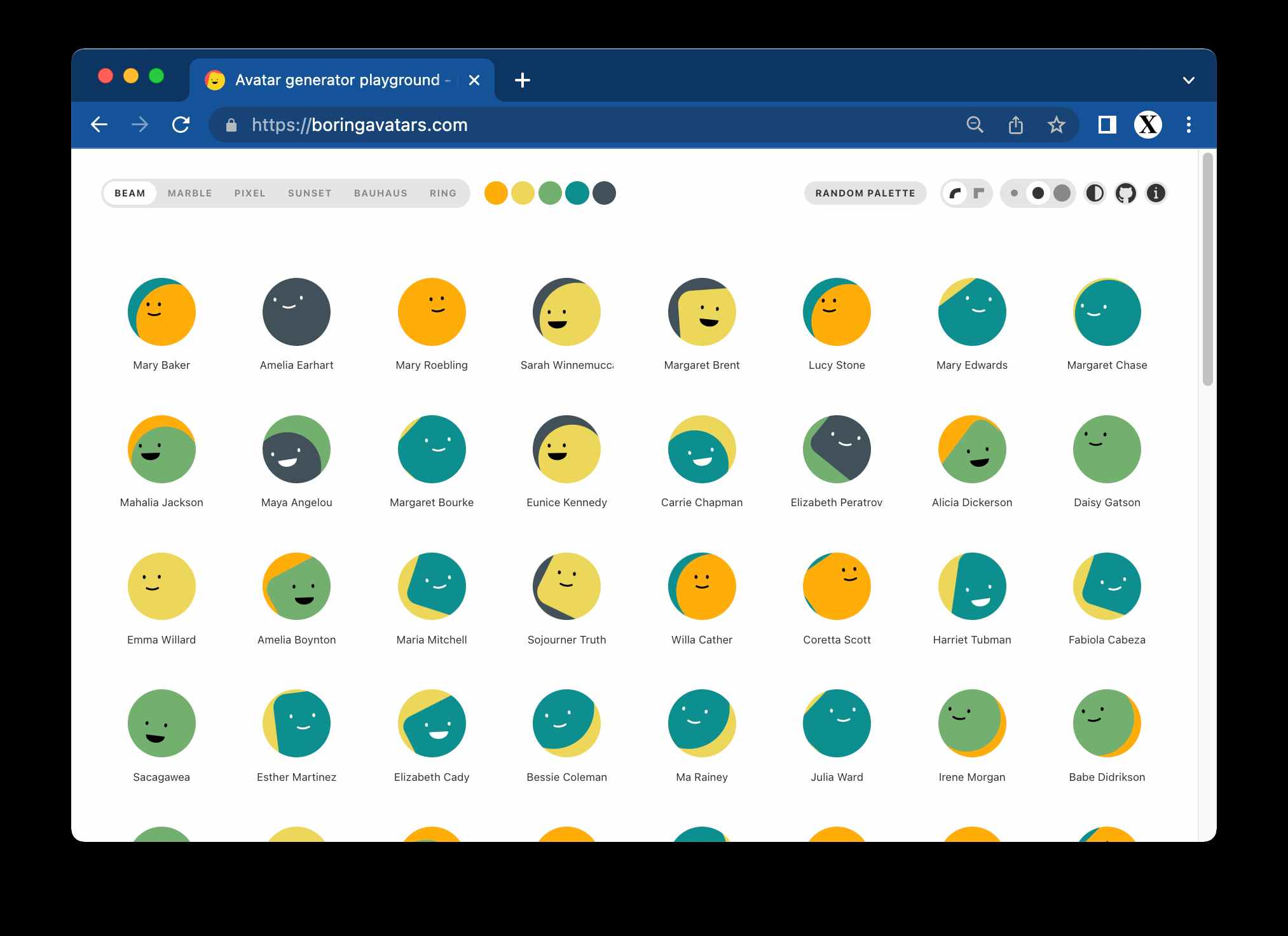 Boring Avatars - Avatar generator playground