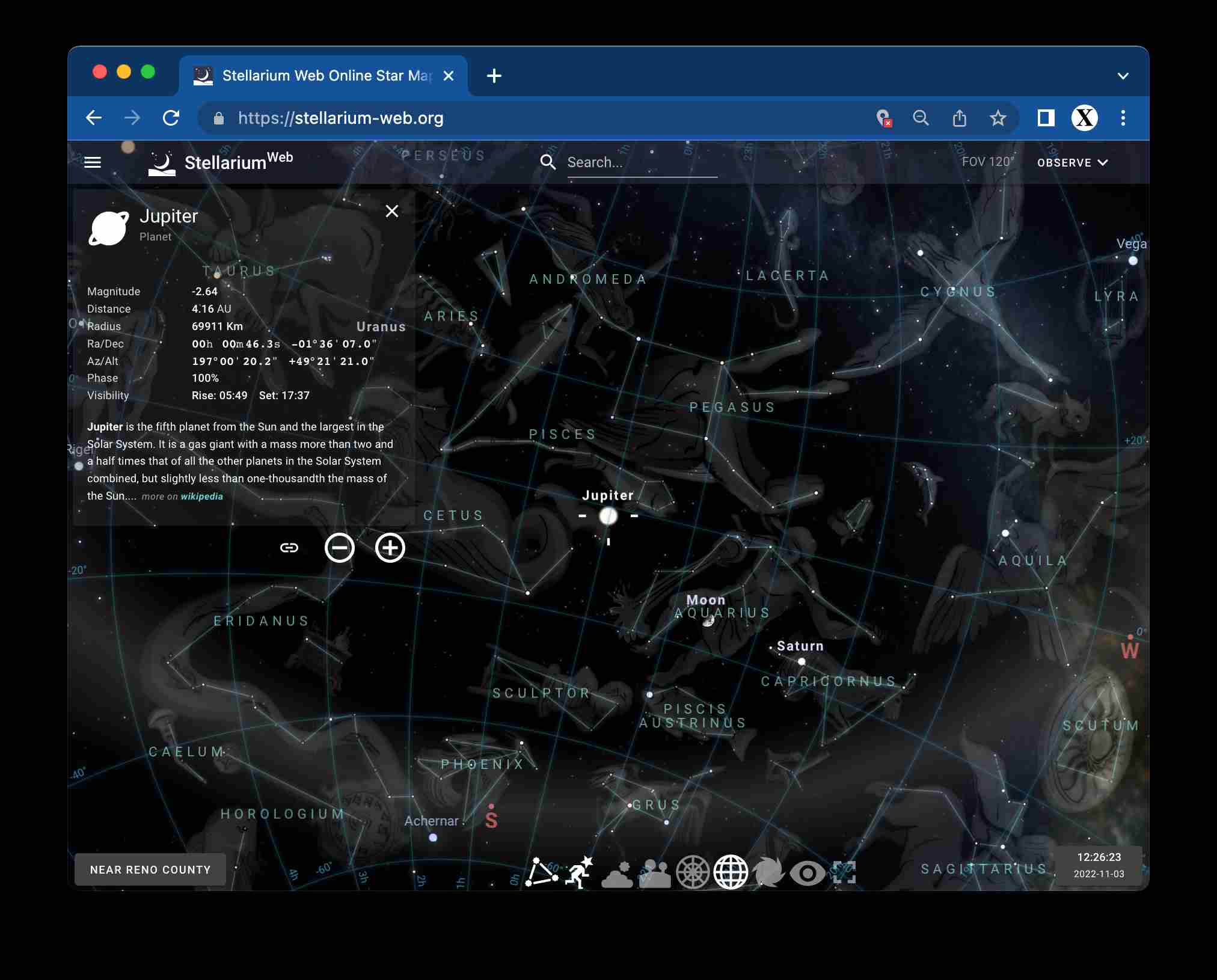 Stellarium Web Online Star Map
