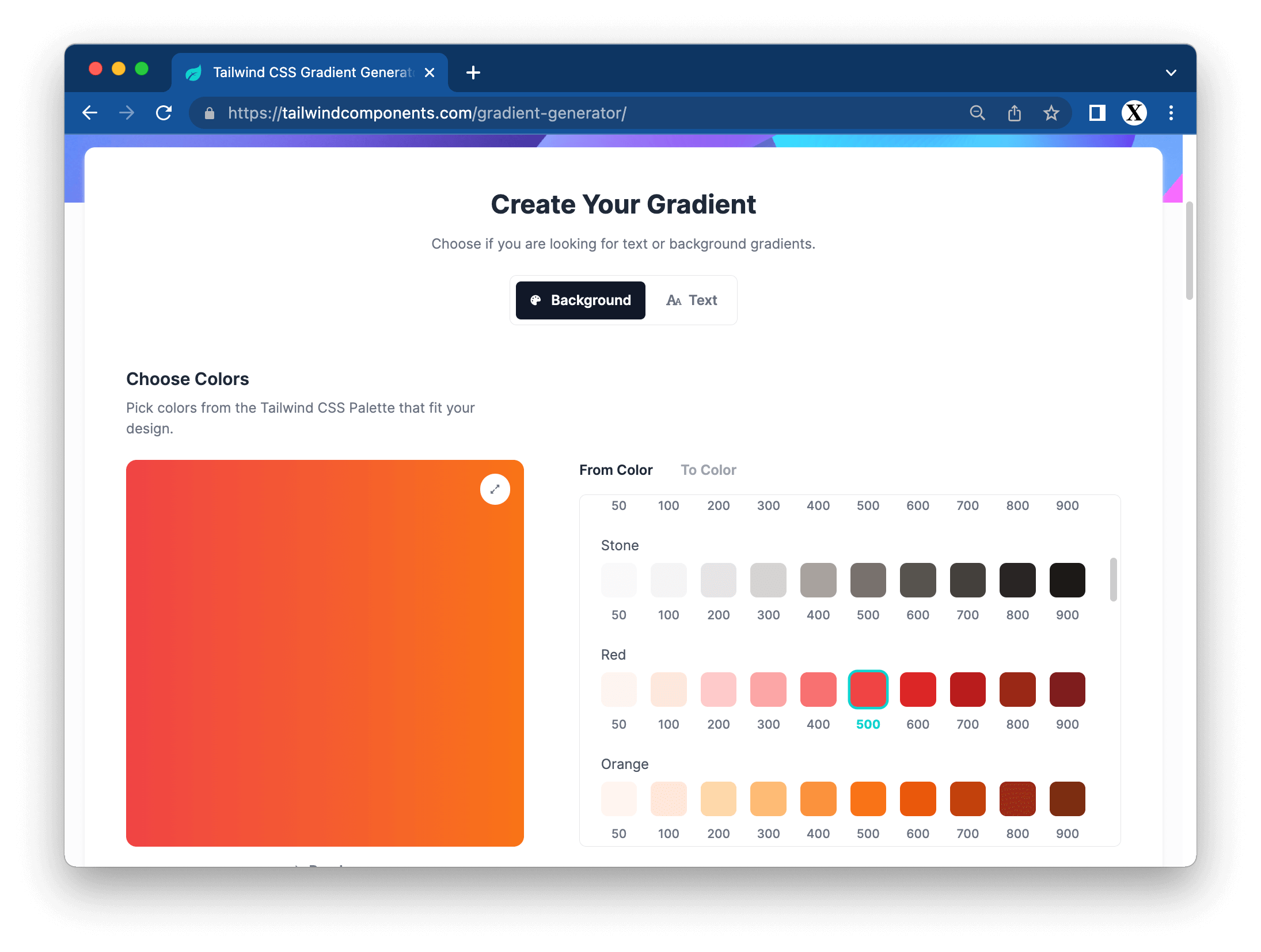 Tailwind CSS Gradient Generator