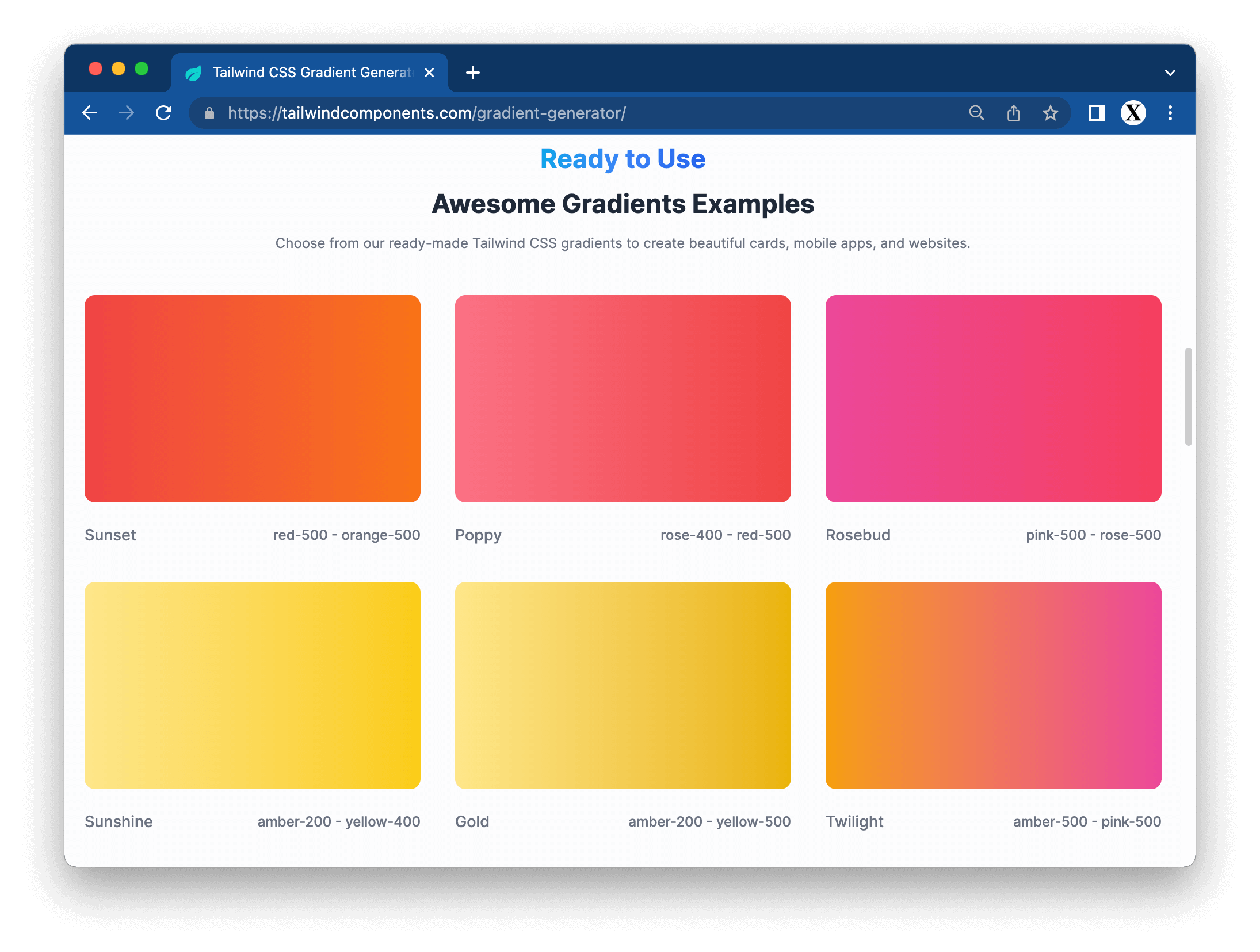 Tailwind CSS Gradient Generator