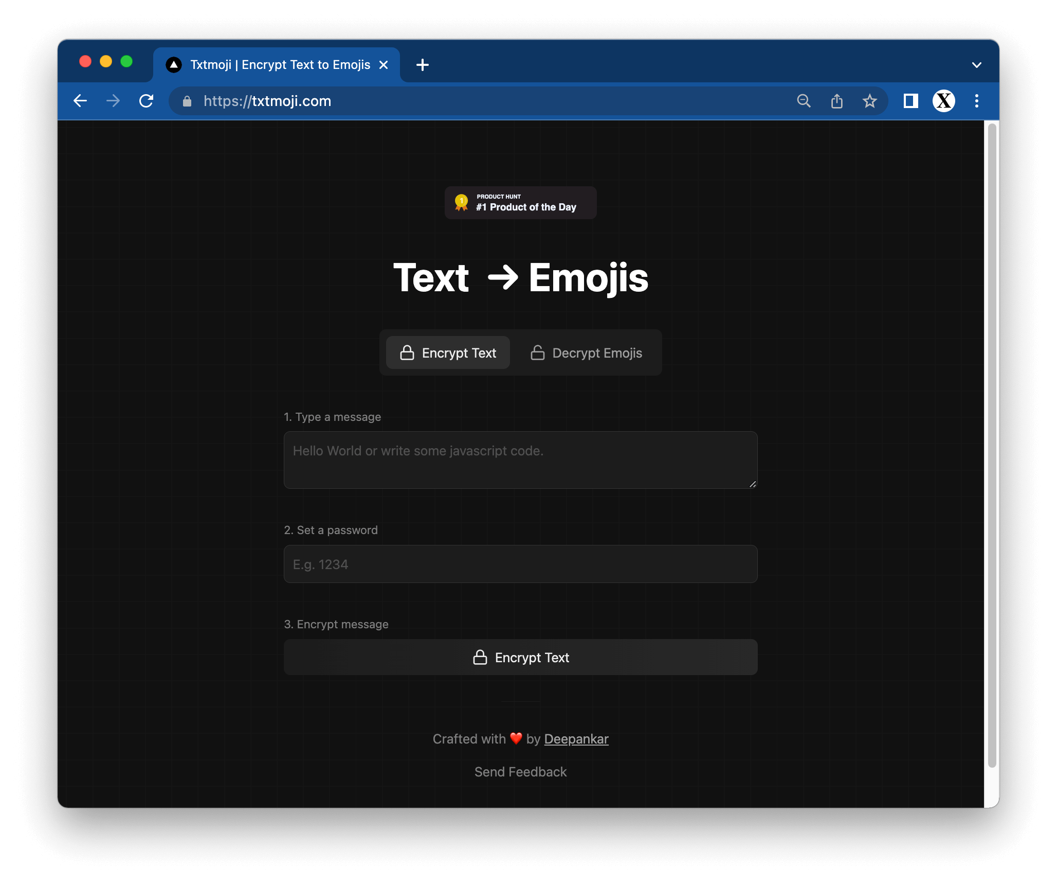 Txtmoji | Encrypt Text to Emojis