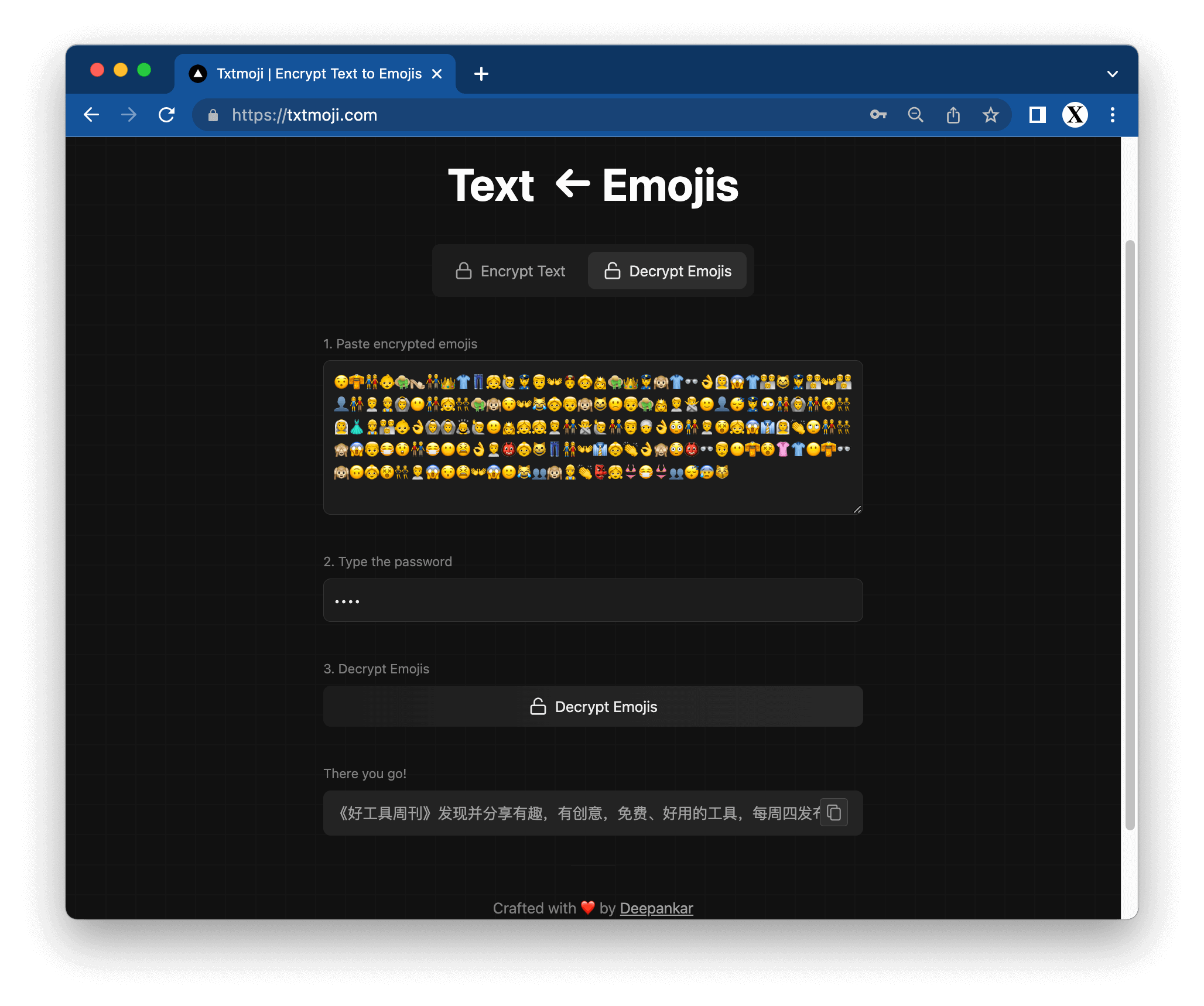 Txtmoji | Encrypt Text to Emojis