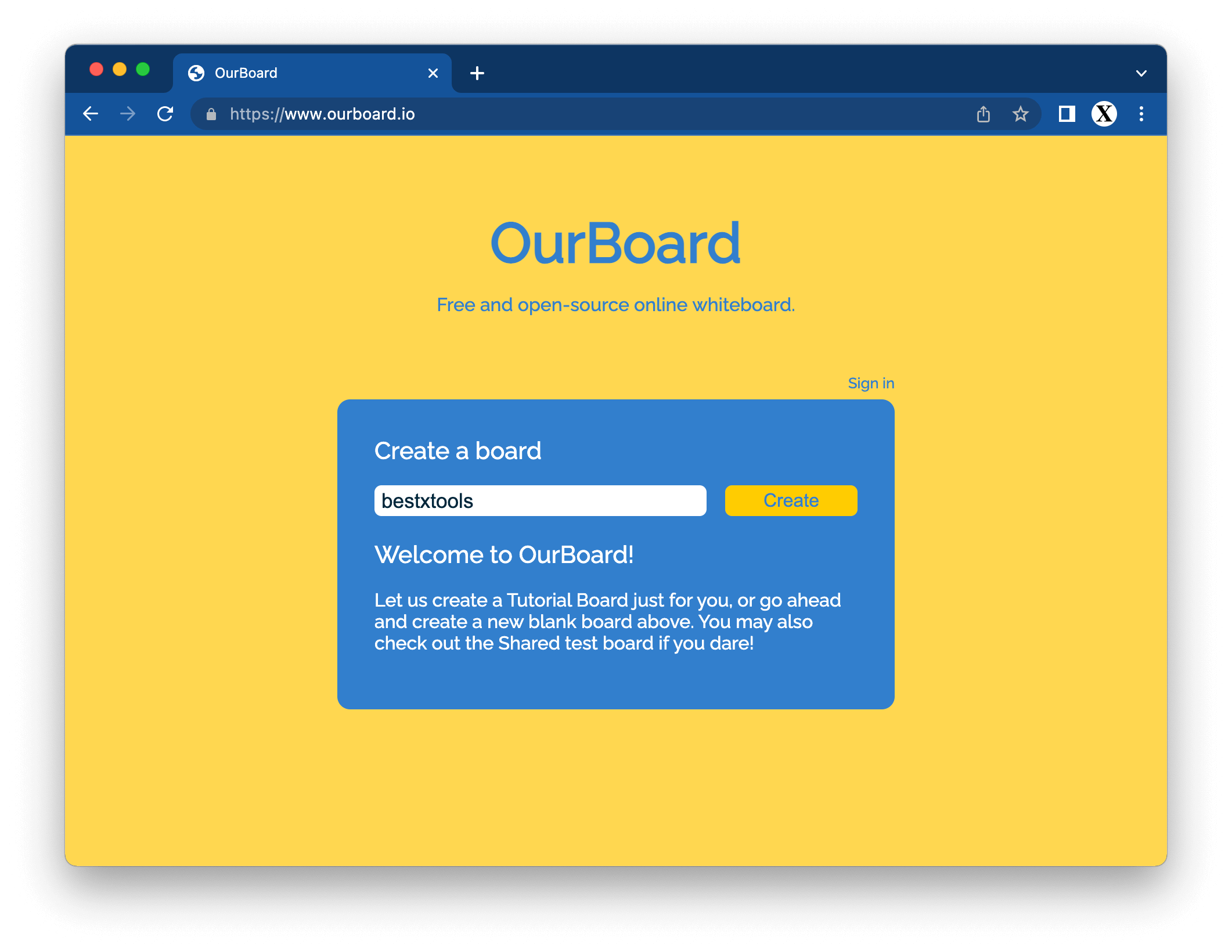 OurBoard - Free and open-source online whiteboard.