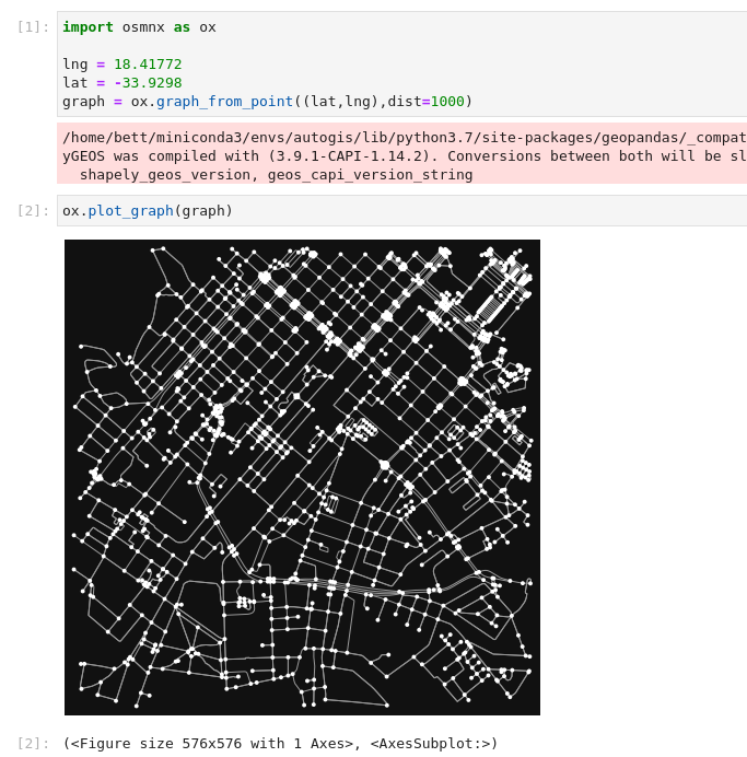 'Downloading a graph from OpenStreetMap using coordinate