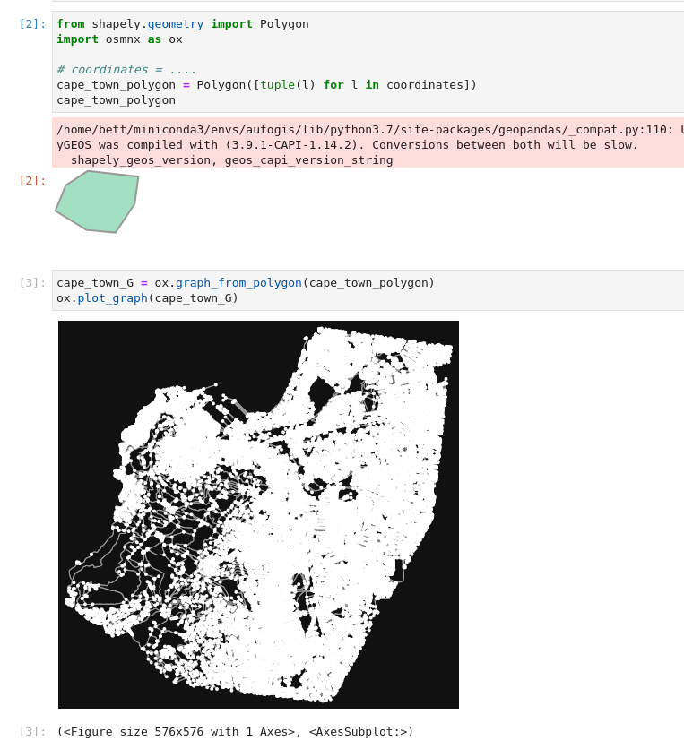 'Downloading a graph from OpenStreetMap using shapely polygon