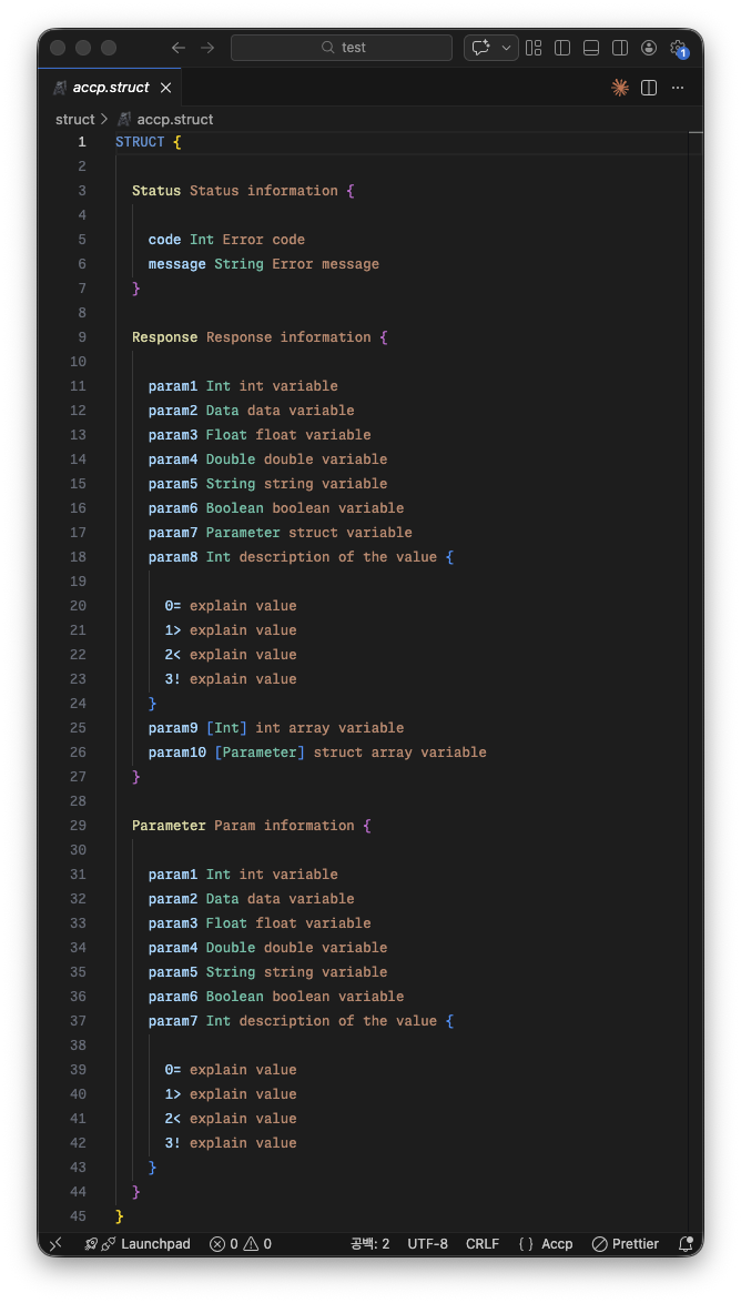 STRUCT Syntax