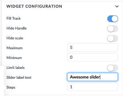 Slider configuration