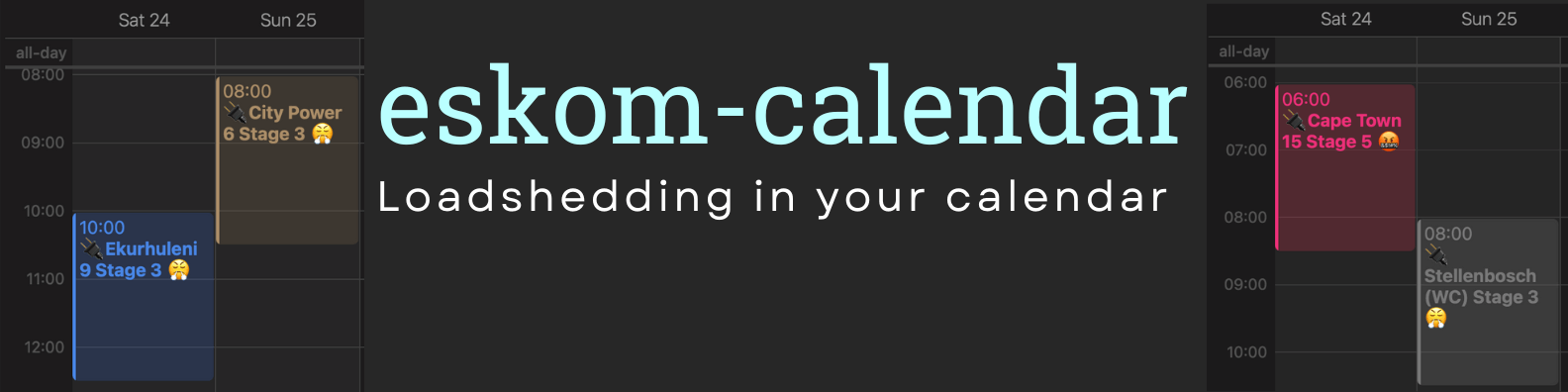eskom-calendar: loadshedding in your calendar