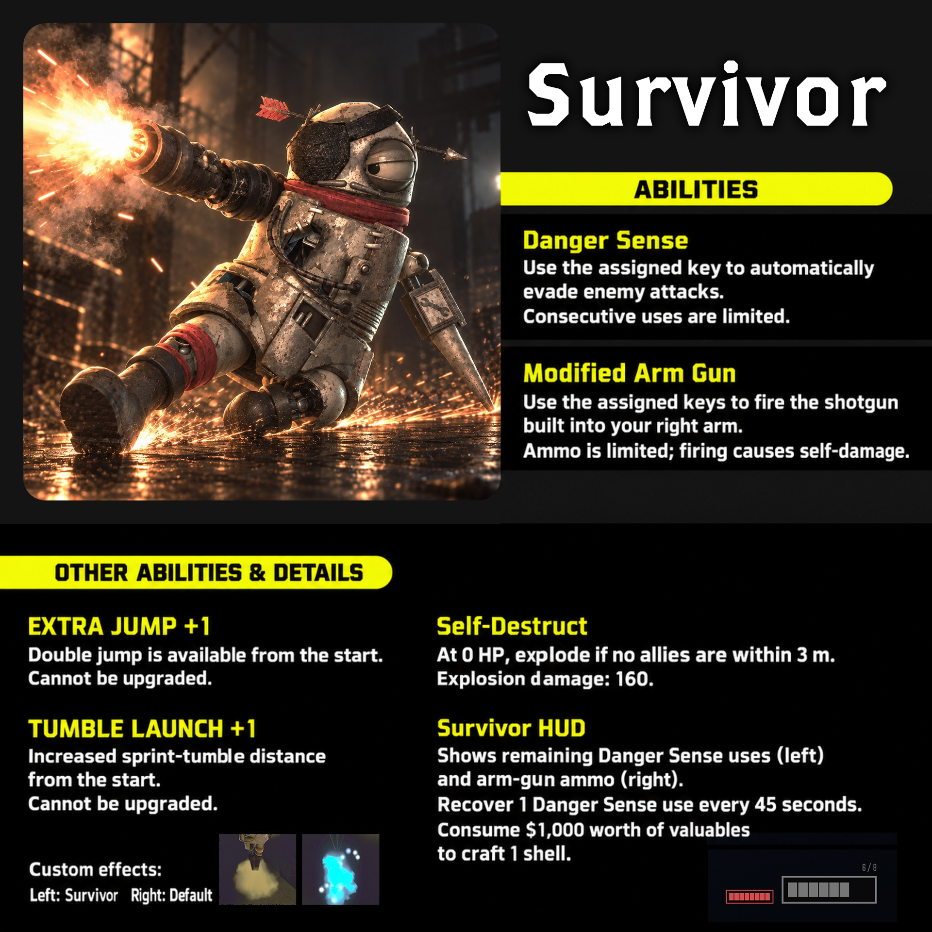 HostVeteranSurvivor abilities - English