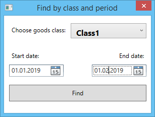 Find By Class And Period Window
