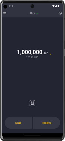 Screenshot of BitBanana app