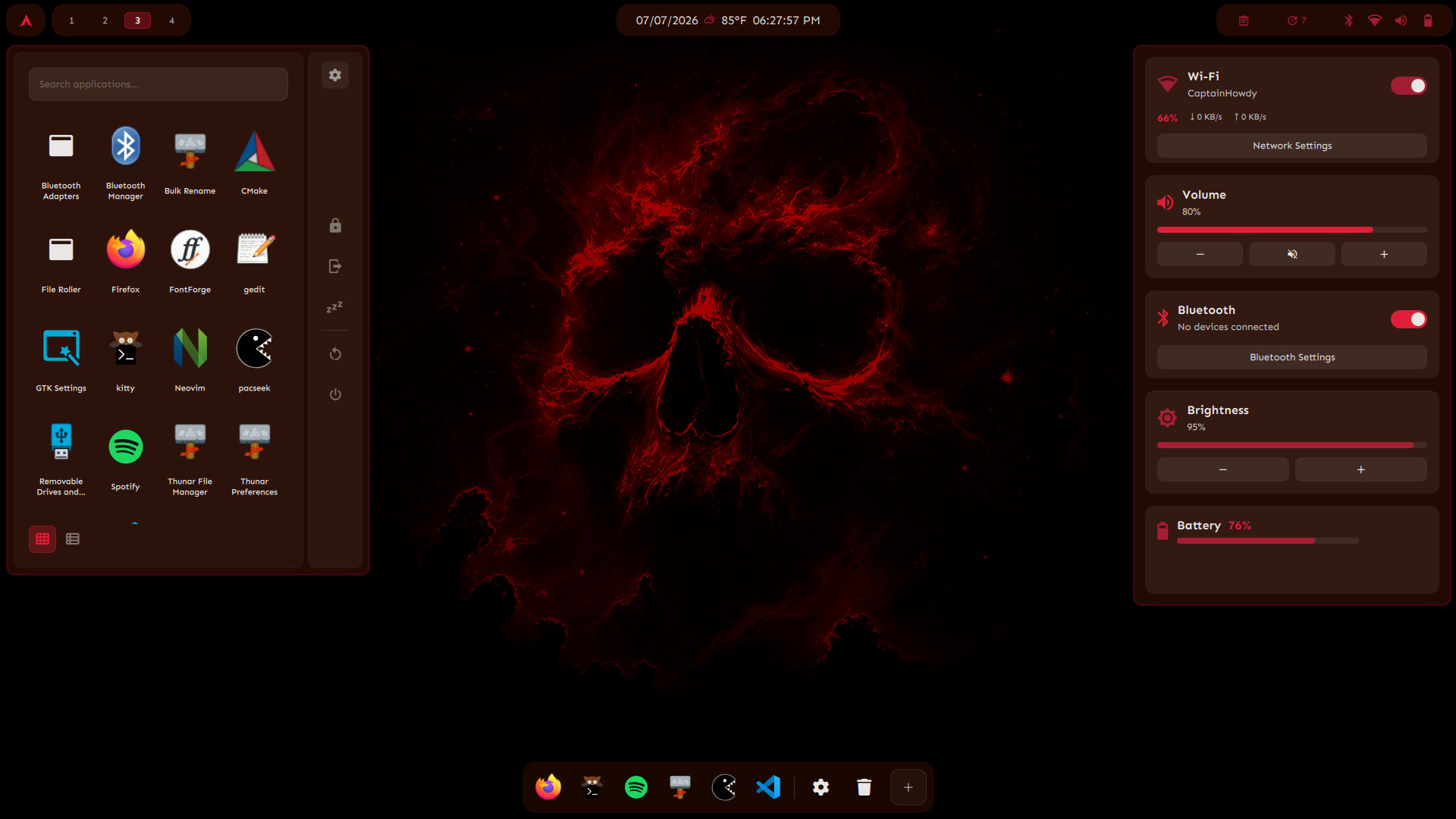 Custom theme applied