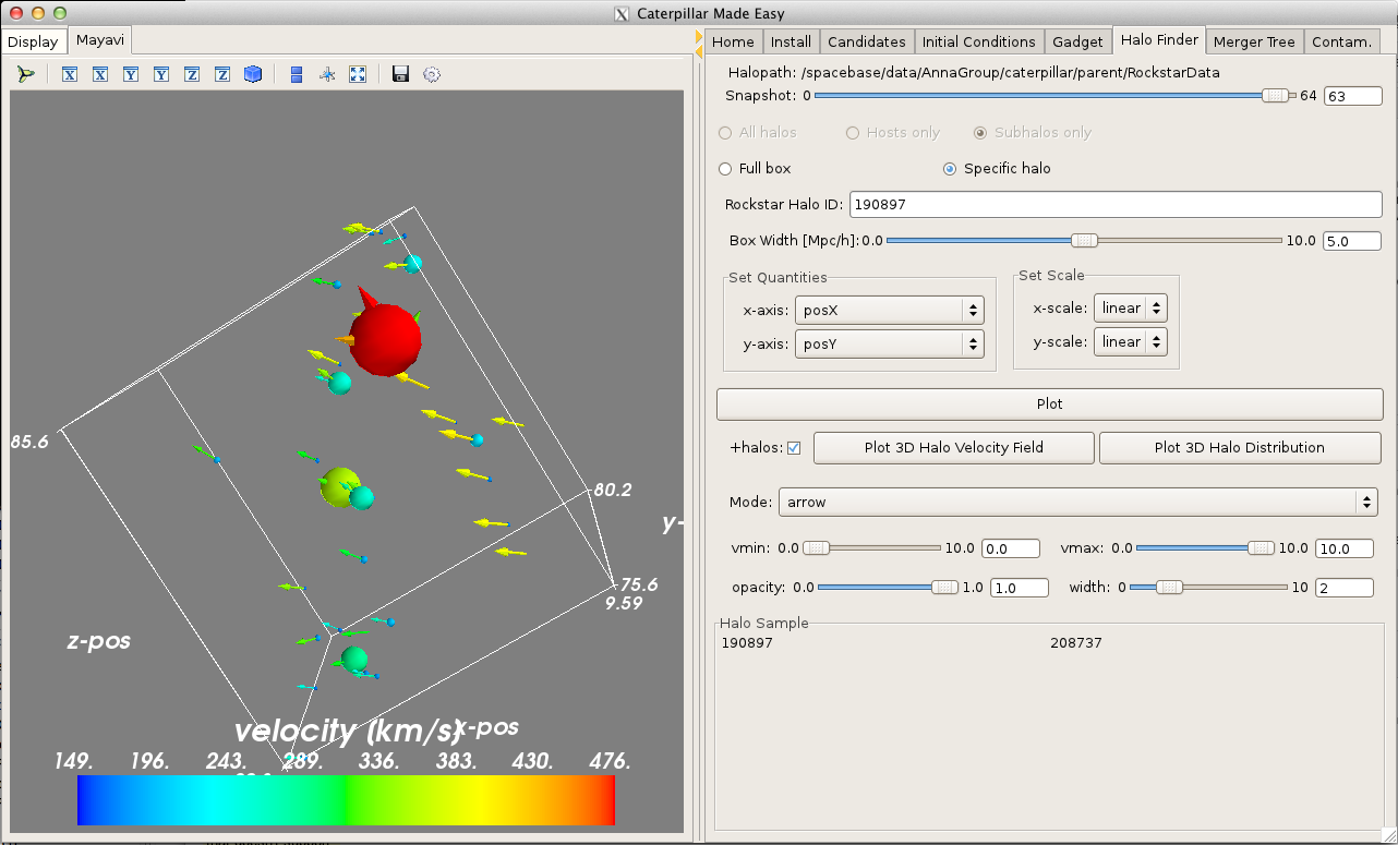 Examing Halo Velocity Field Interactively