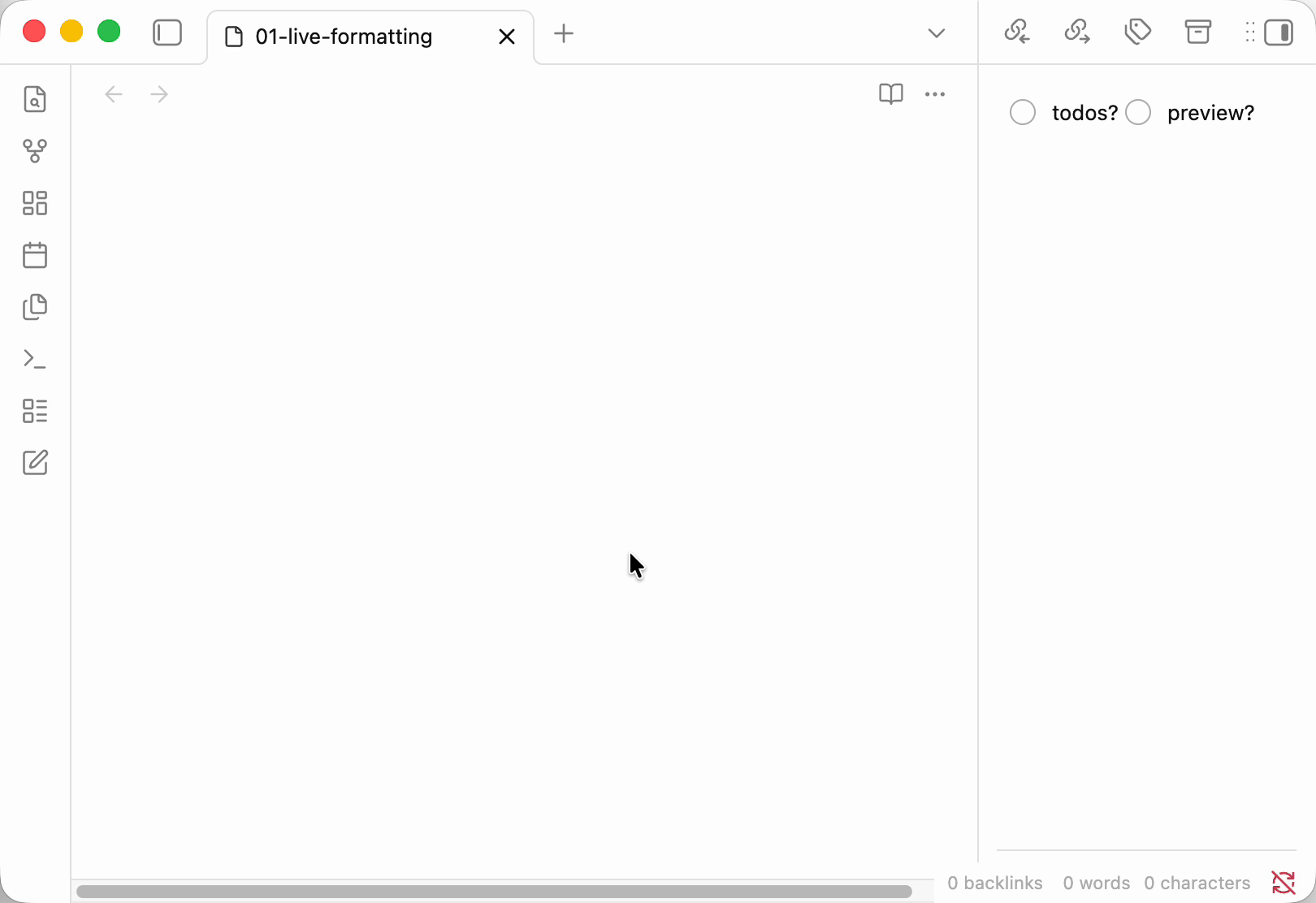 live formatting