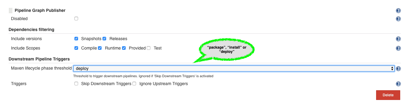 downstream pipeline trigger threshold lifecycle