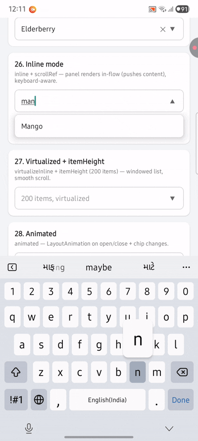 Inline mode with search