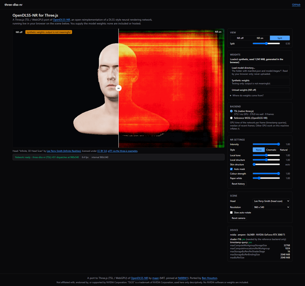 DLSS 5 no Three.js em demonstração TSL com WebGPU