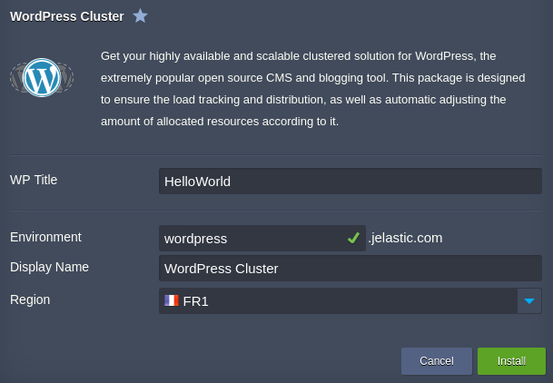 WP Cluster Installation
