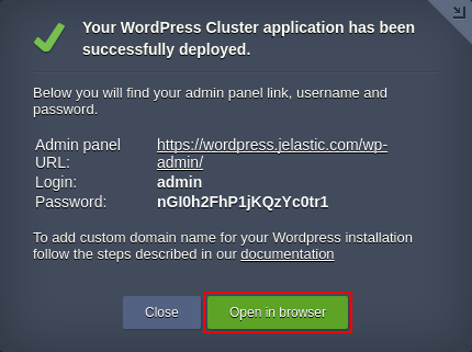 WP Cluster Installed