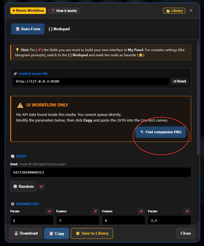 Companion PNG Warning