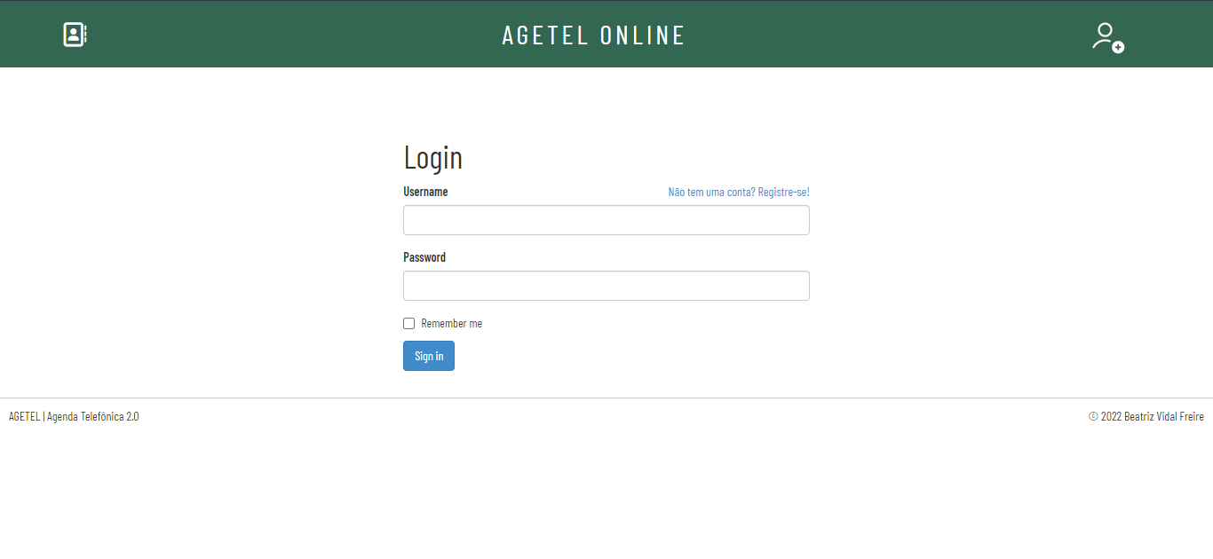 Tela Login