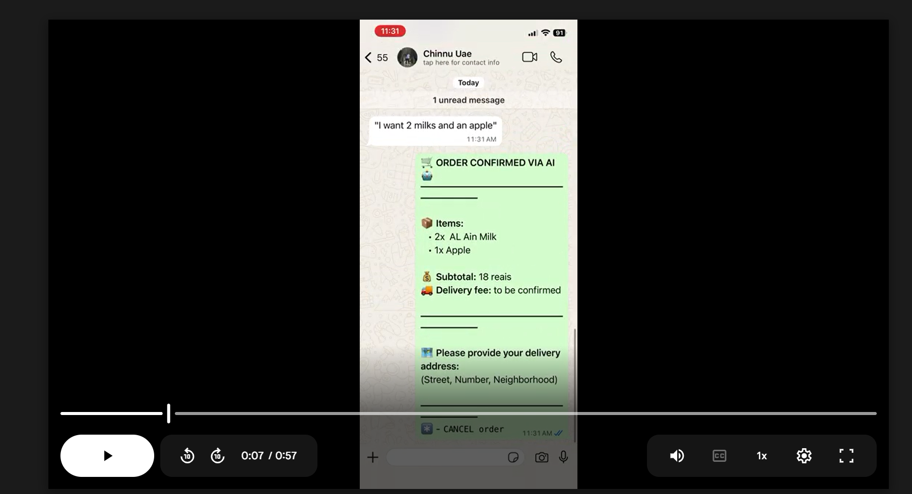 AI Natural Language Ordering Demo