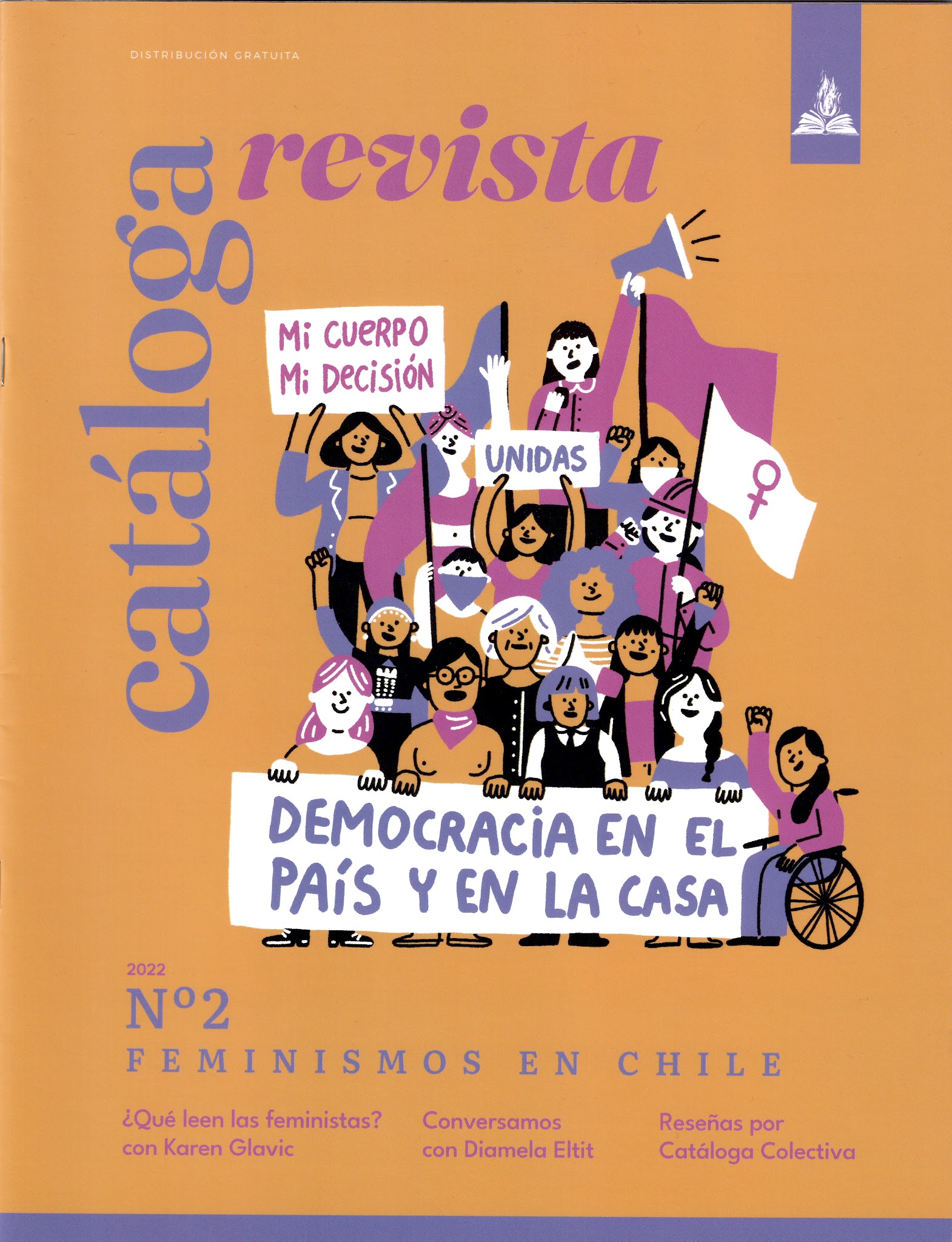 Portada de Cataloga Revista N°2: Feminismos en Chile