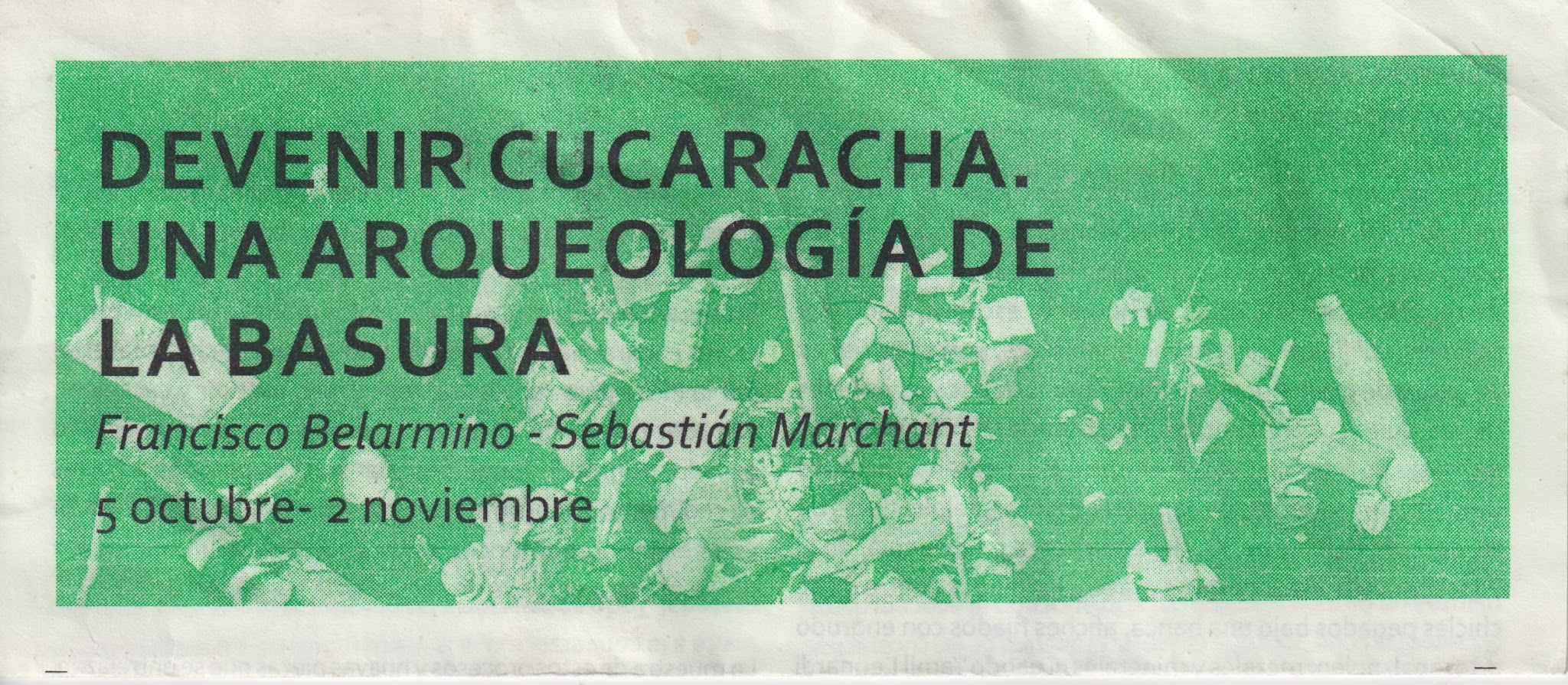 Portada de Devenir cucaracha. Una arqueología de la basura.