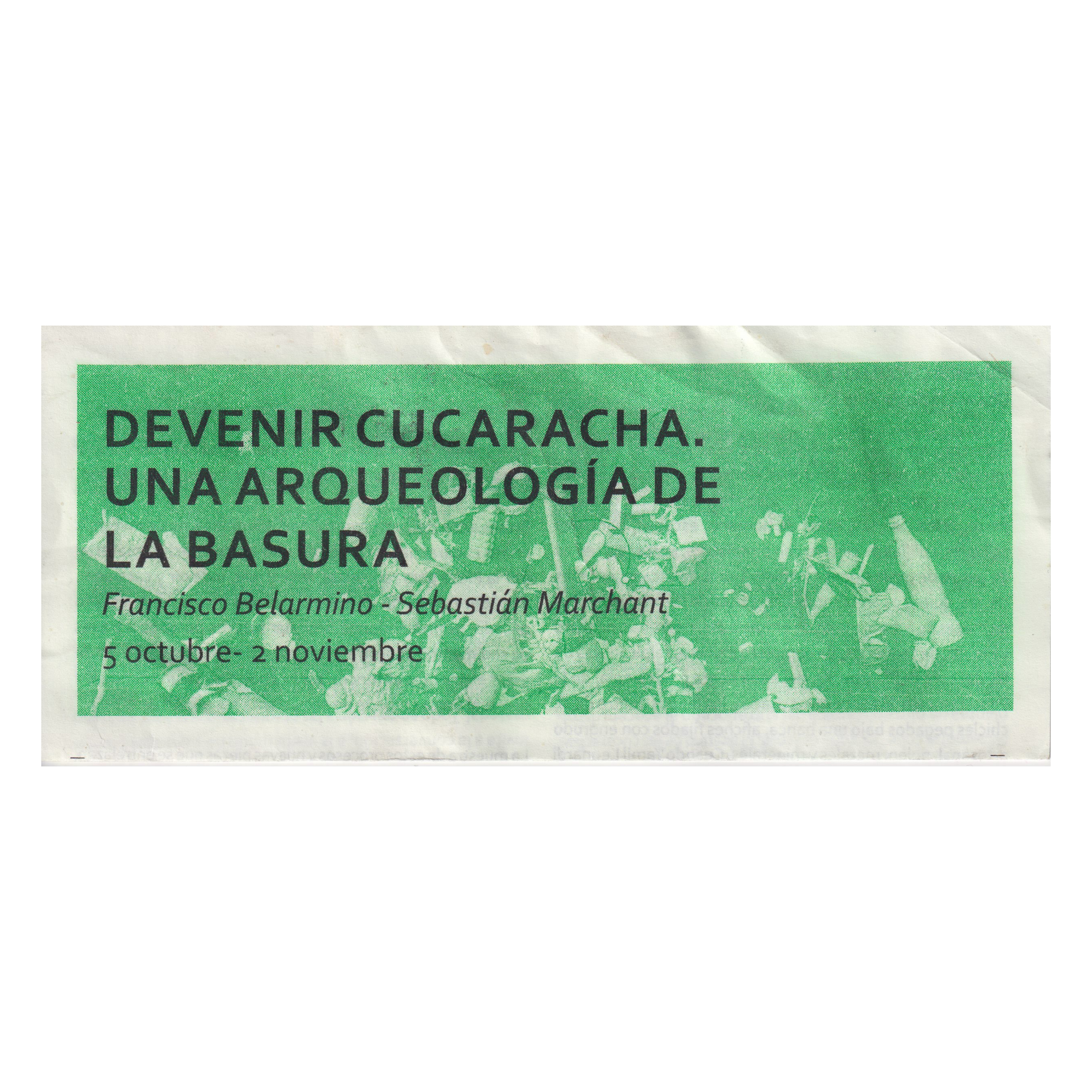 Portada de Devenir cucaracha. Una arqueología de la basura.