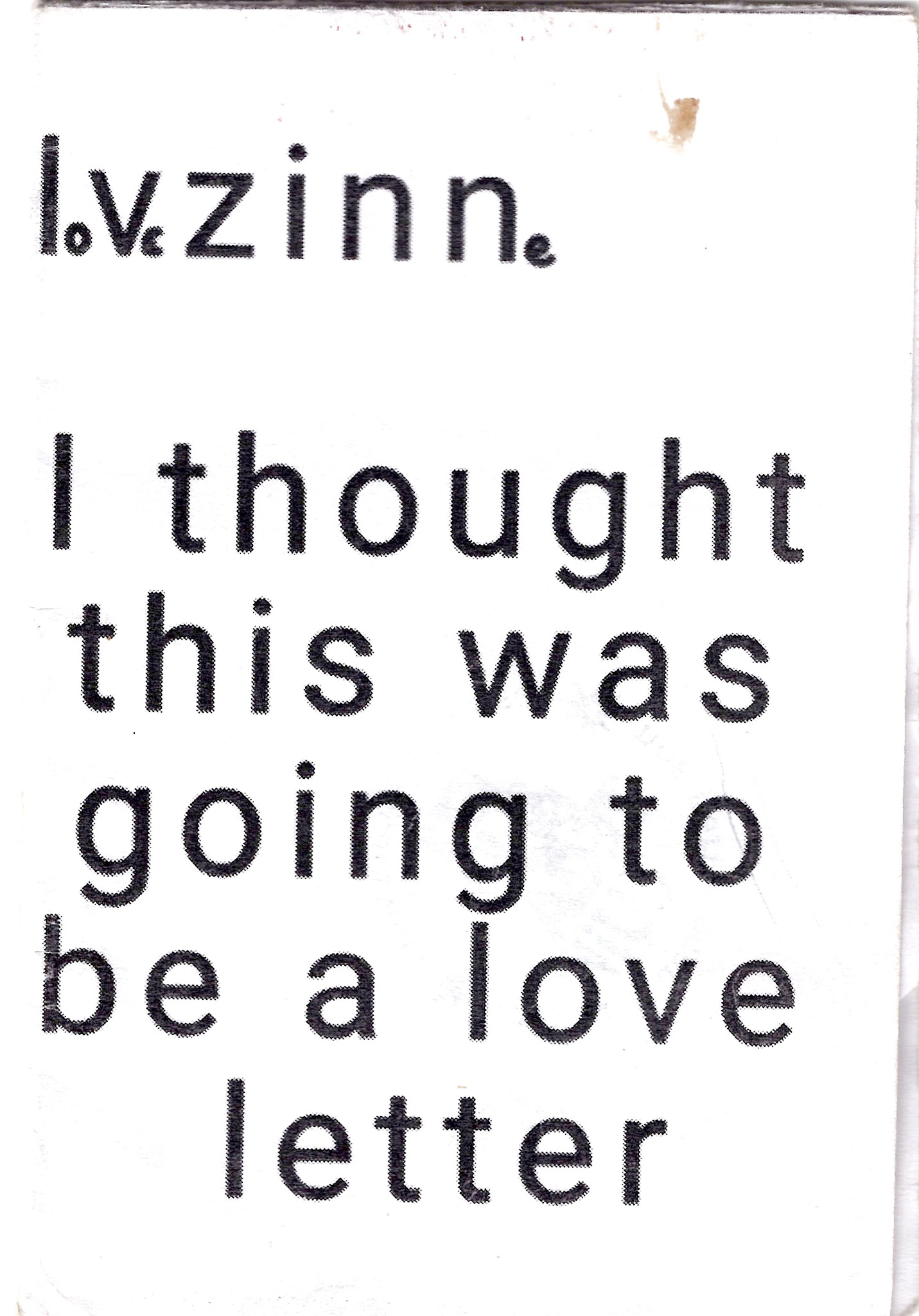 Portada de I thought this was going to be a love letter