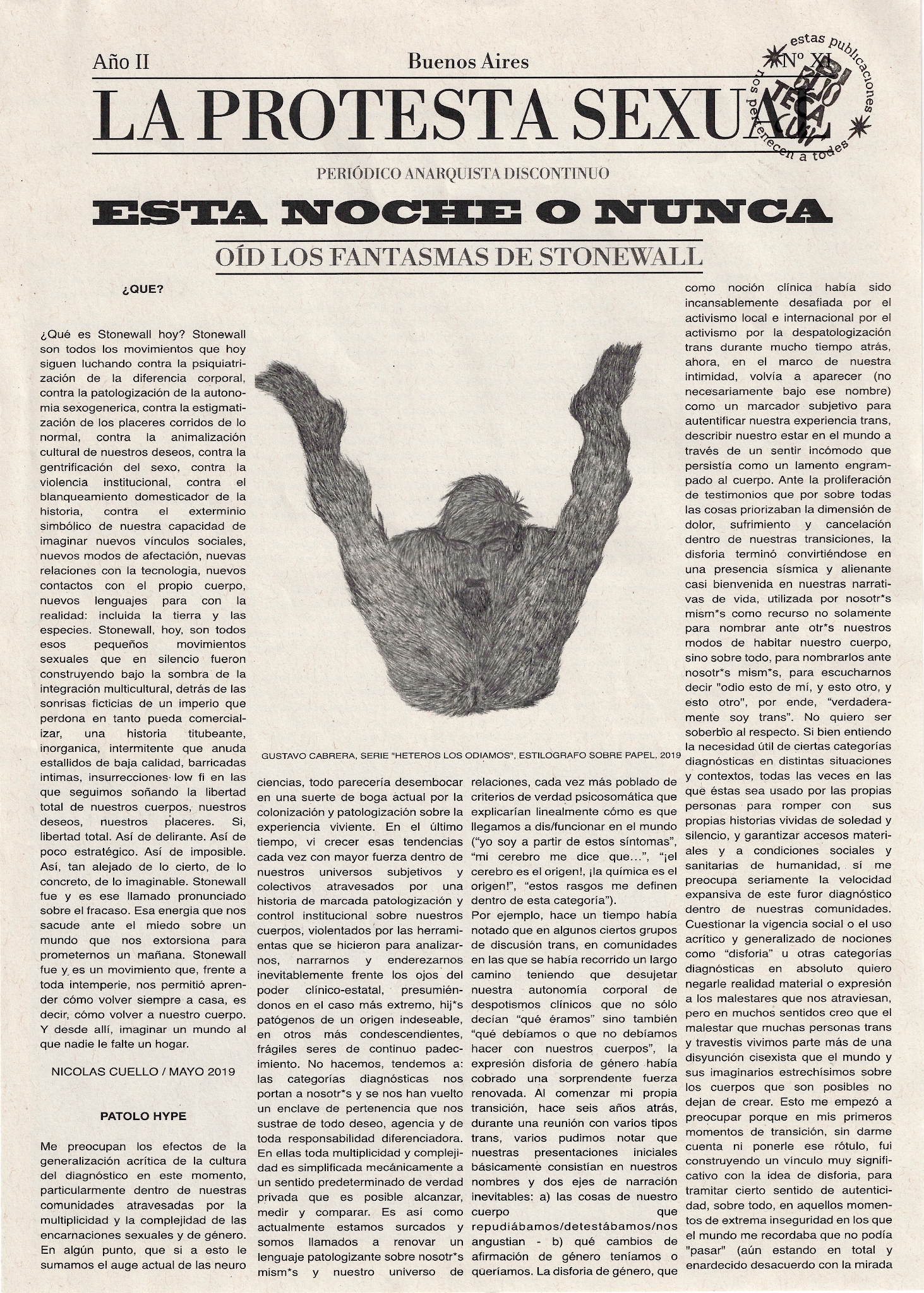 Portada de La protesta sexual N XI Año II