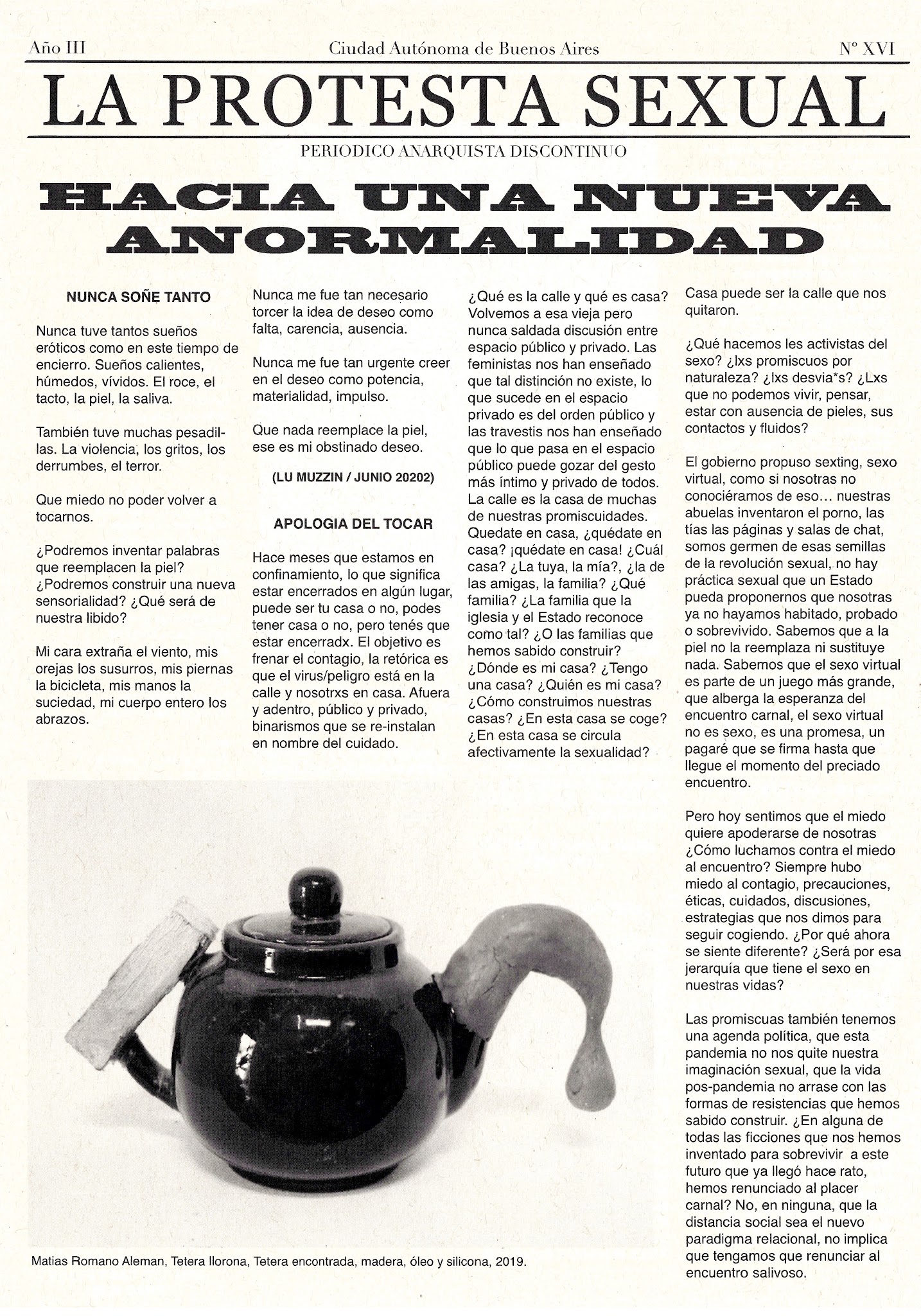 Portada de La protesta sexual N XVI Año III