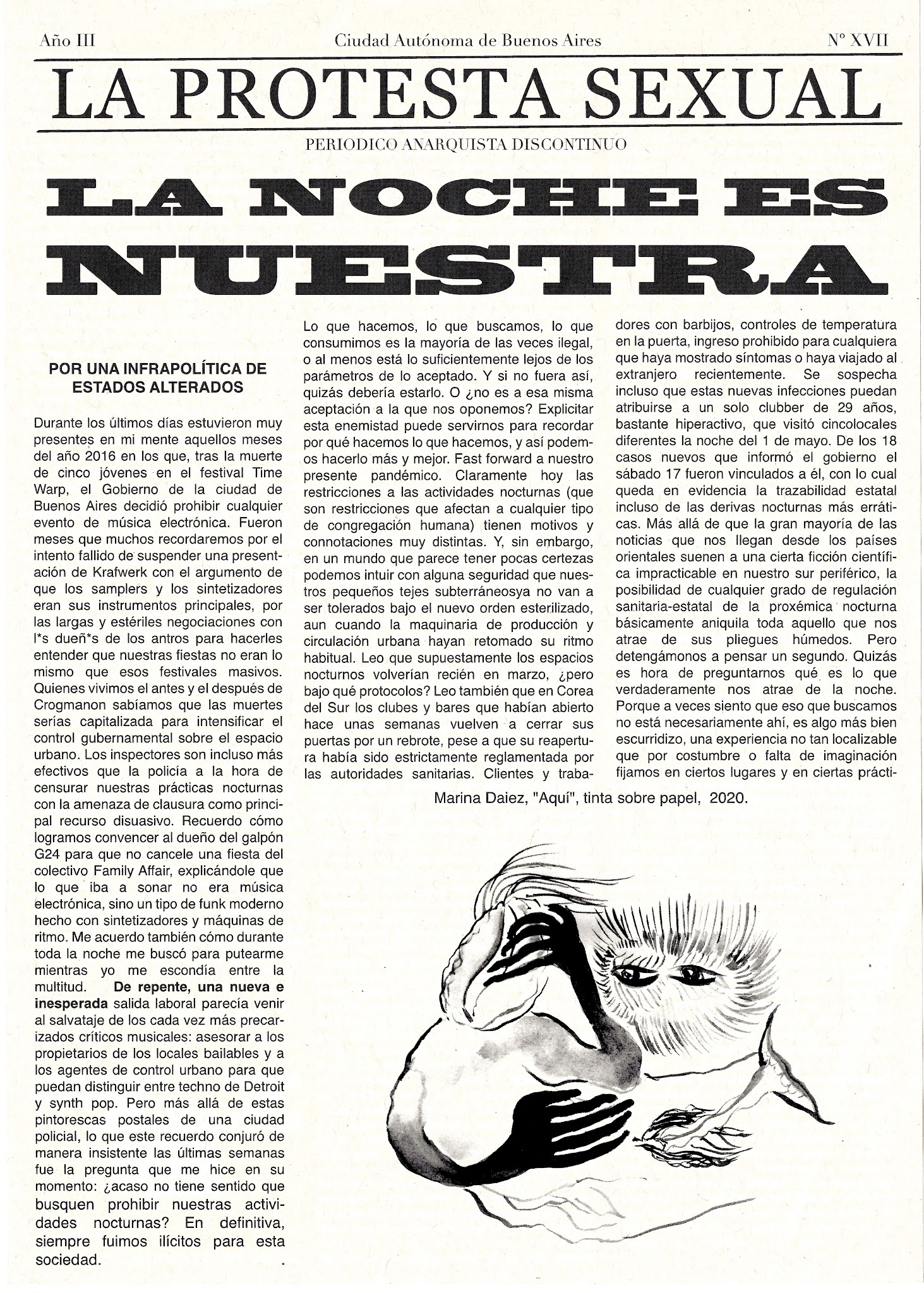 Portada de La protesta sexual N XVIII Año III