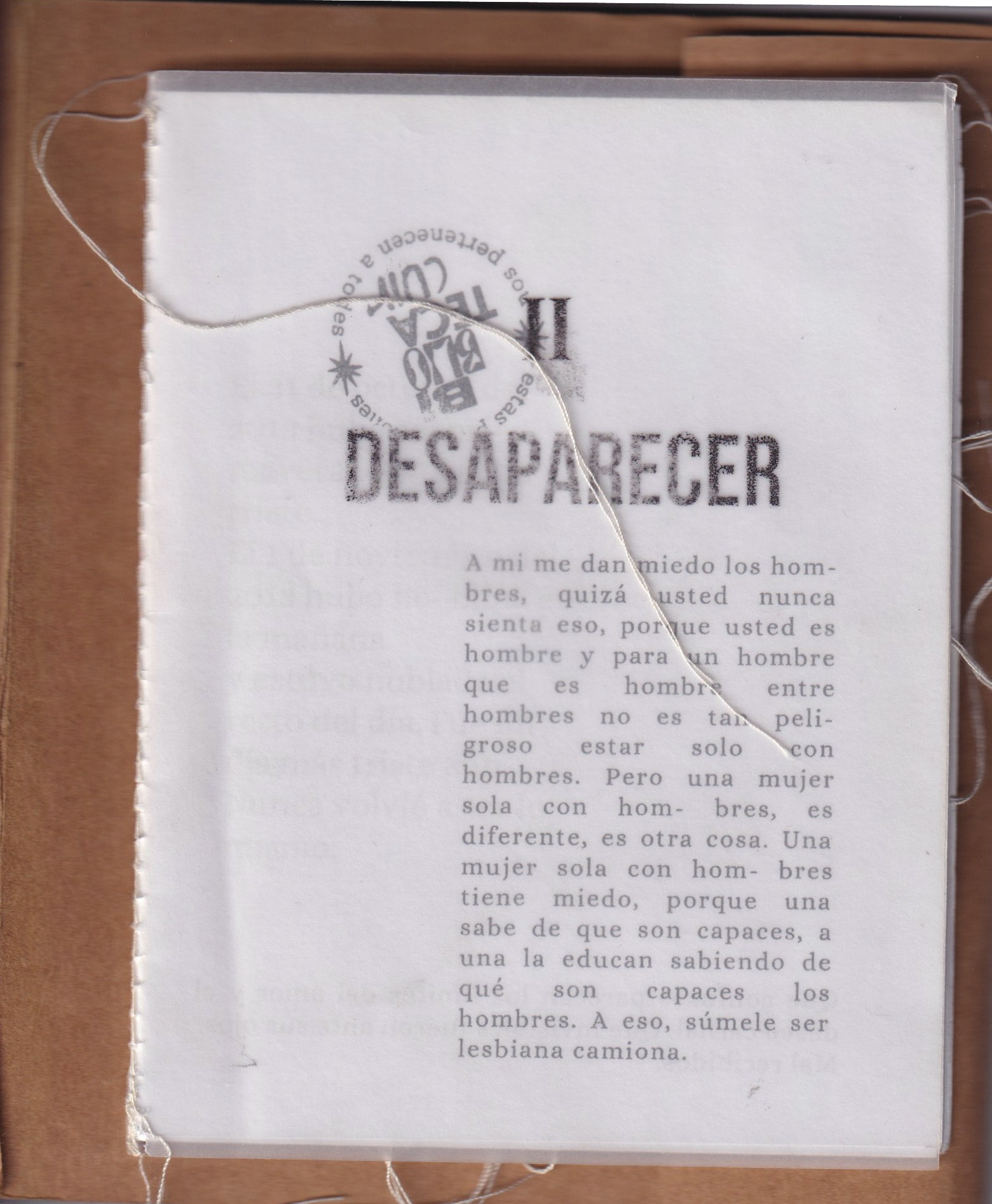 Portada de II DESAPARECER