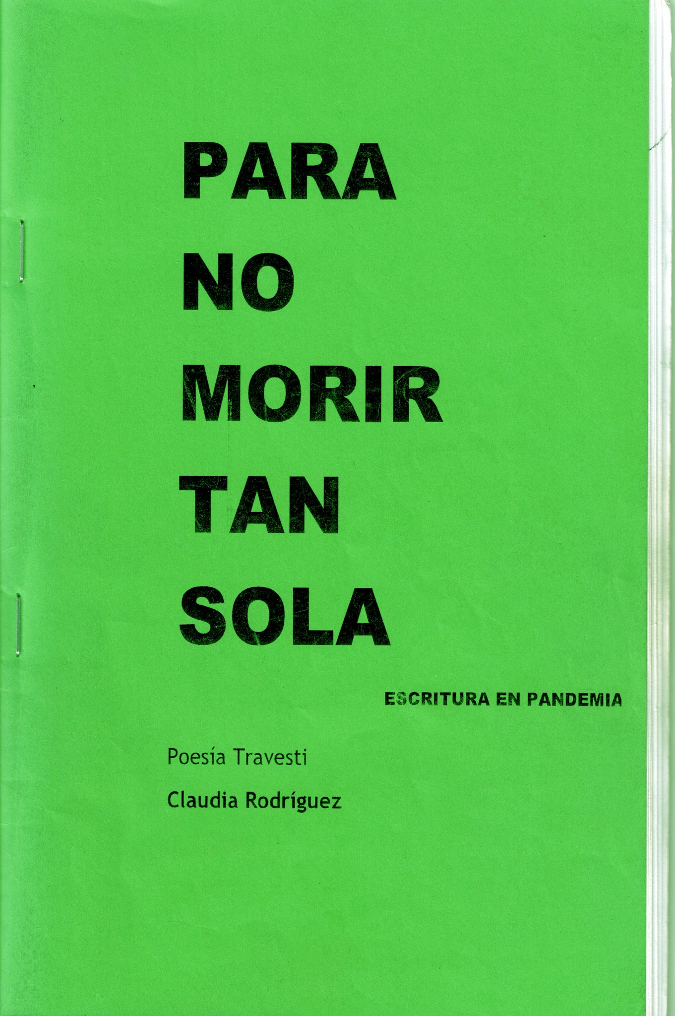 Portada de Para no morir tan sola
