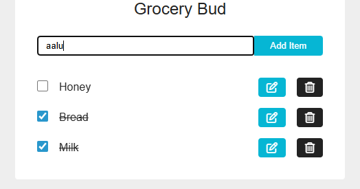 Grocery List Output