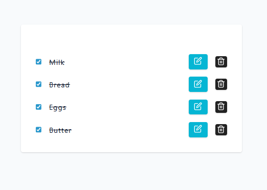 Grocery List Output with Edit