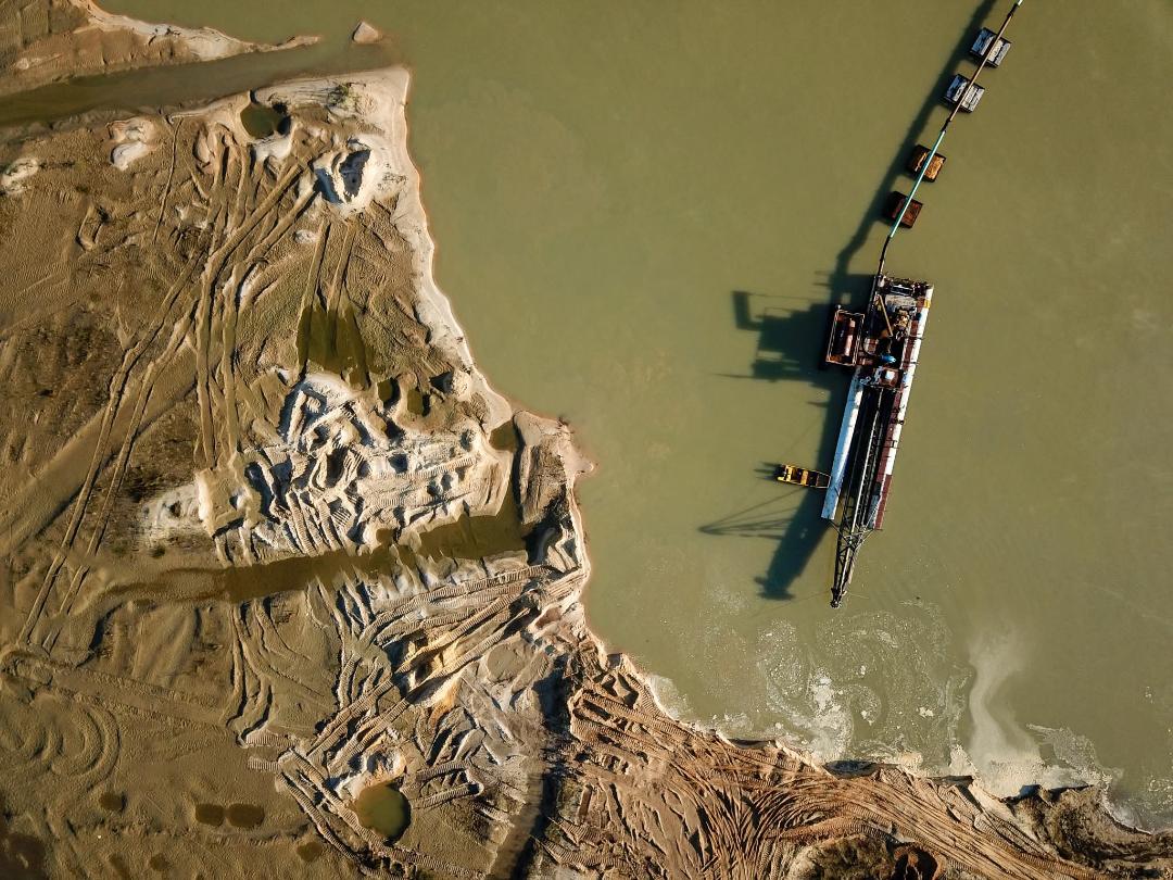Drone Picture of a Dredge