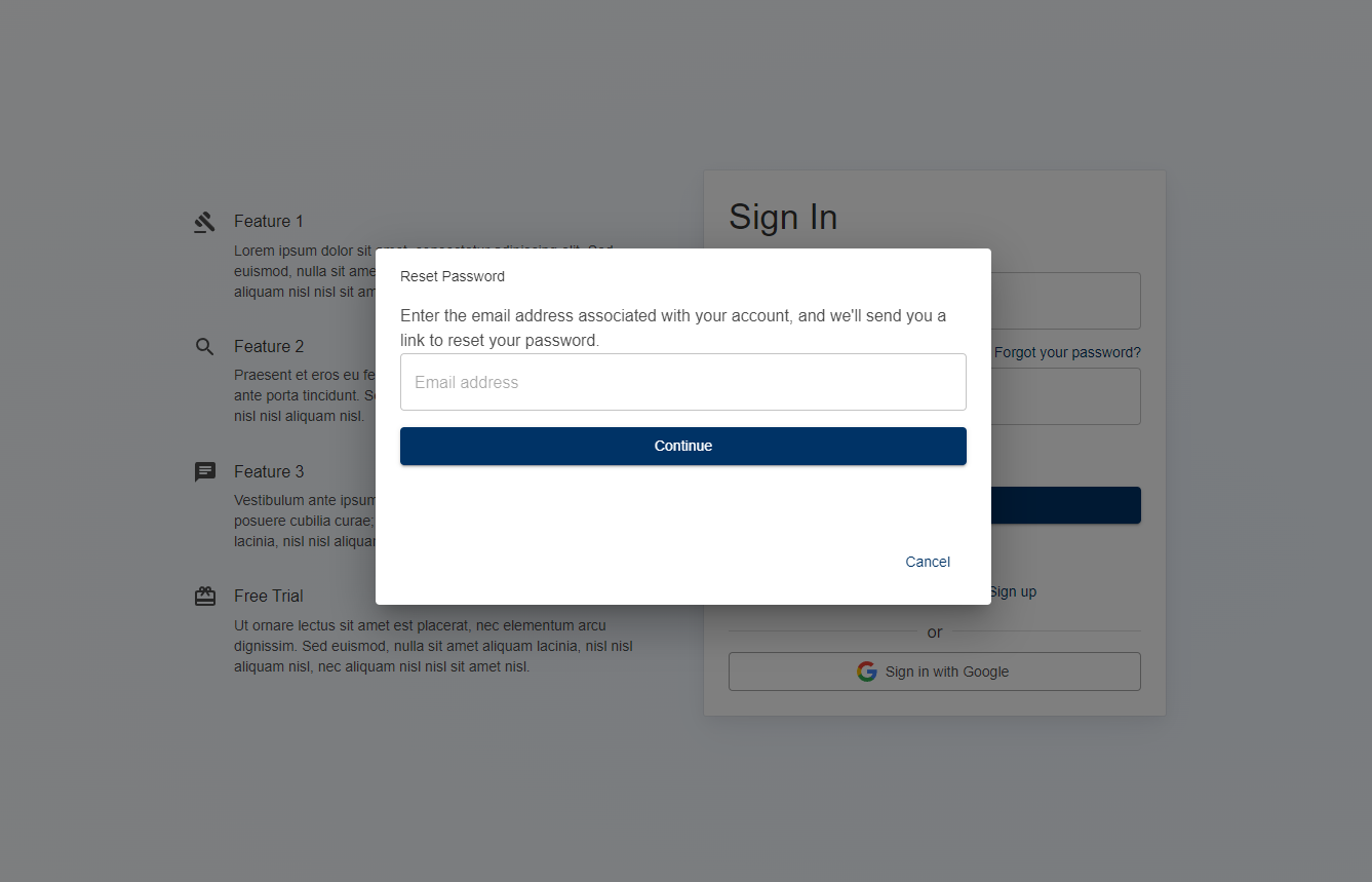 Sign In Page Password