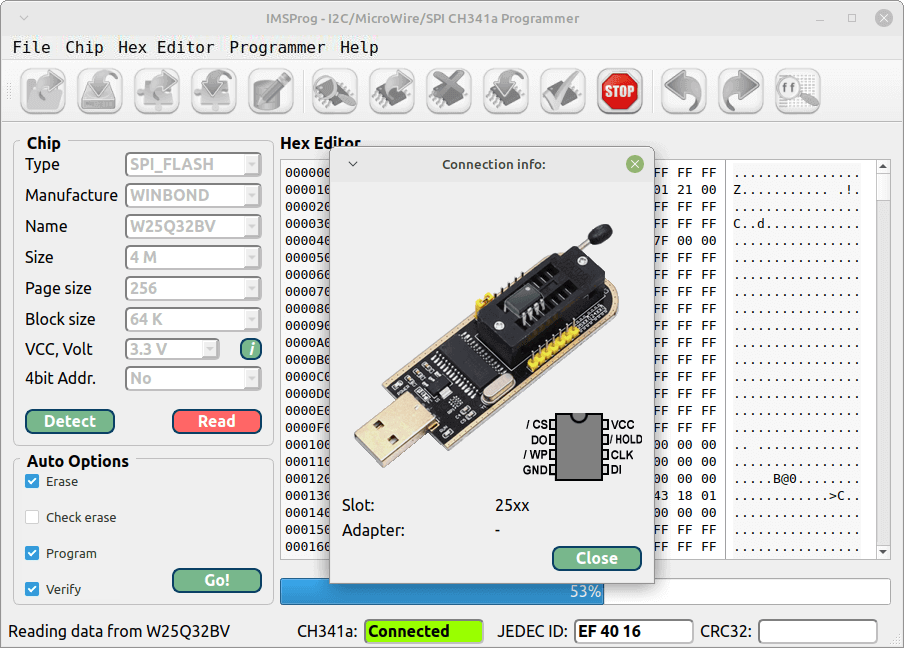 CH341A EEPROM programmer