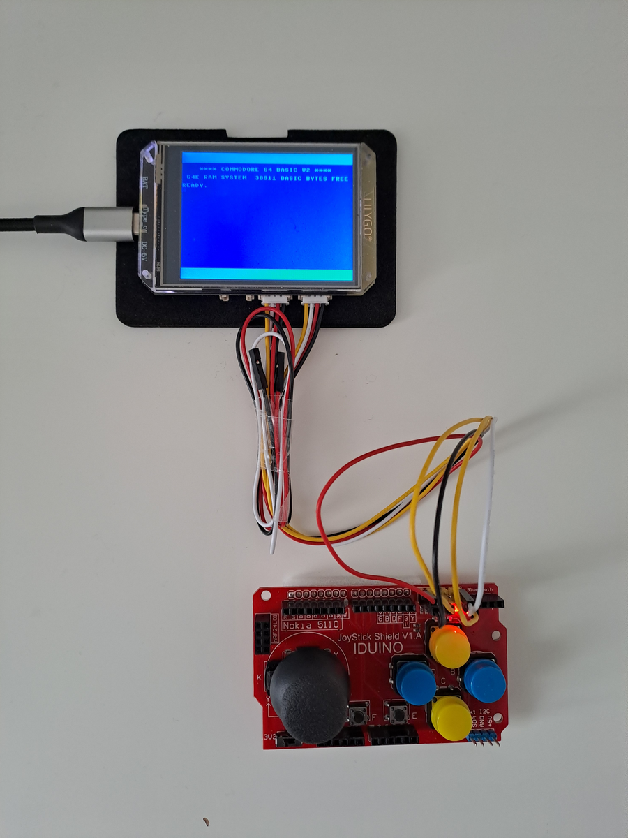 C64 Emulator สำหรับ ESP32-S3 พร้อม "Android keyboard" (BLE) สำหรับ Lilygo T-HMI และ T-Display S3 AMOLED